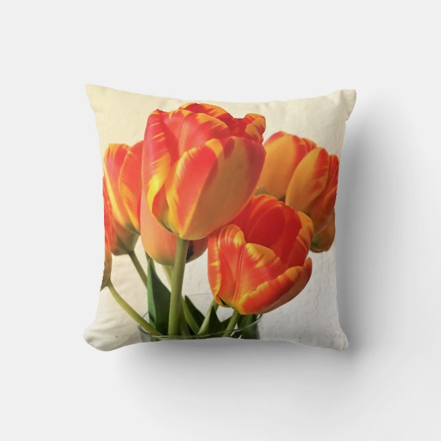 Banja Luka Tulips Throw Pillow (Front)