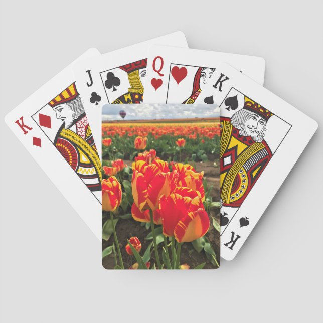 Banja Luka Tulips with Hot Air Balloon Poker Cards (Back)