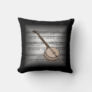 Banjo ~ 3-D Sheet Music ~ Pillow Gray/Black ~