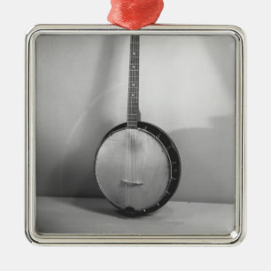 Banjo B&W Metal Ornament