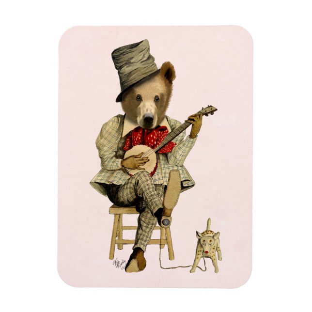 Banjo Bear 3 Magnet (Vertical)