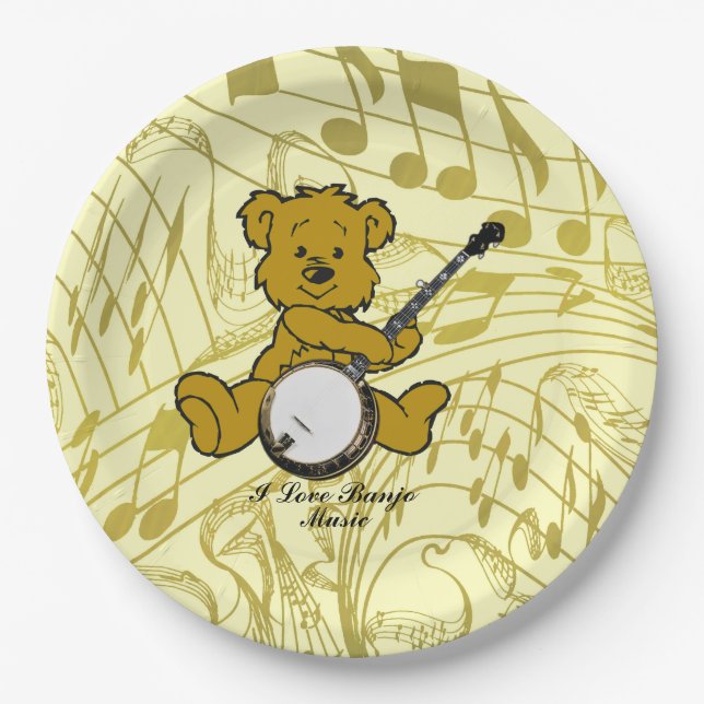 BANJO BEAR- PAPER PLATES (Front)