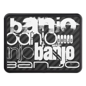 Banjo; Black & Dark Gray Stripes Trailer Hitch Cover by ColorStock at Zazzle