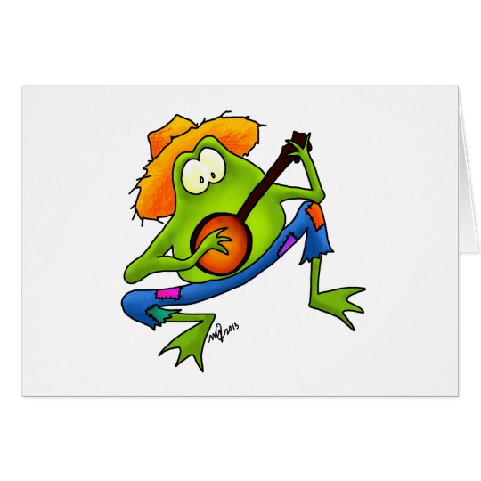 Banjo Bluegrass Frog Card