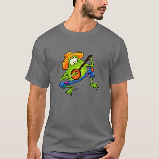 Banjo Bluegrass Frog T-Shirt (Front)