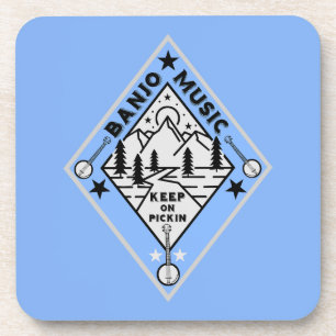 Banjo Bluegrass Music Beverage Coaster