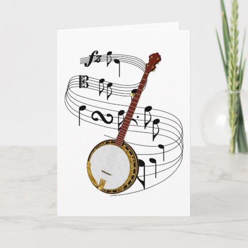 Banjo Music Notes Greeting Card
