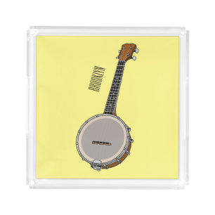 Banjo cartoon illustration acrylic tray
