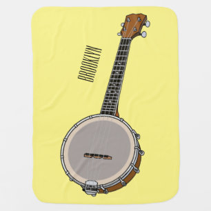 Banjo cartoon illustration  baby blanket