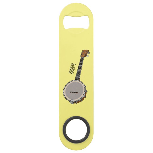 Banjo cartoon illustration  bar key (Front)