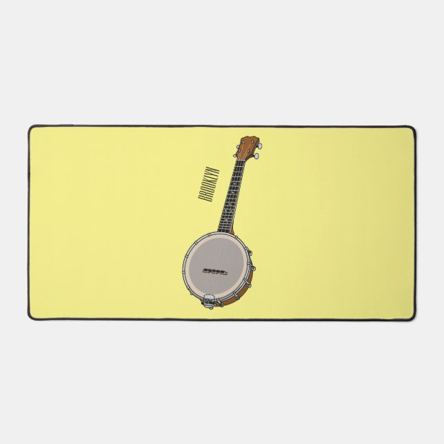 Banjo cartoon illustration  desk mat (Front)
