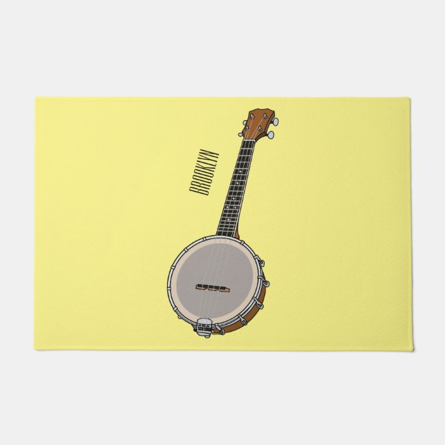 Banjo cartoon illustration  doormat (Front)