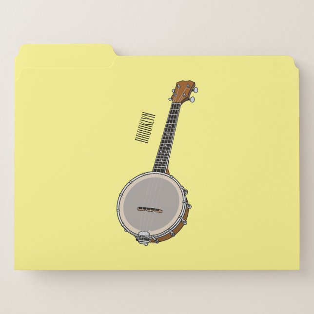 Banjo cartoon illustration  file folder (Front Left)