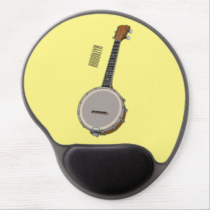 Banjo cartoon illustration gel mouse pad