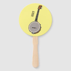 Banjo cartoon illustration  hand fan