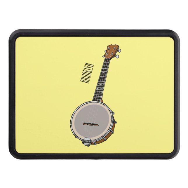 Banjo cartoon illustration  hitch cover (Front)