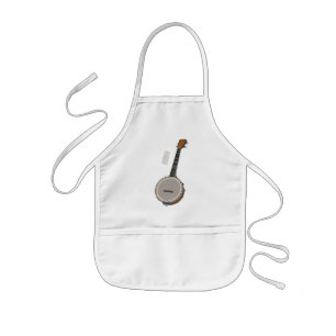 Banjo cartoon illustration kids' apron