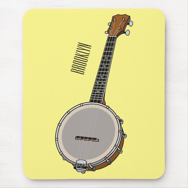 Banjo cartoon illustration  mouse pad (Front)