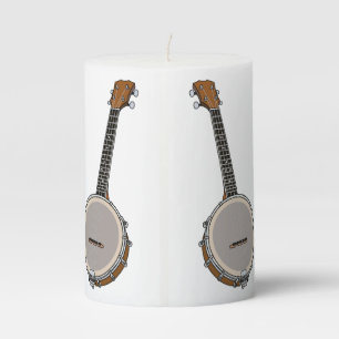 Banjo cartoon illustration pillar candle