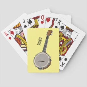 Banjo cartoon illustration poker cards