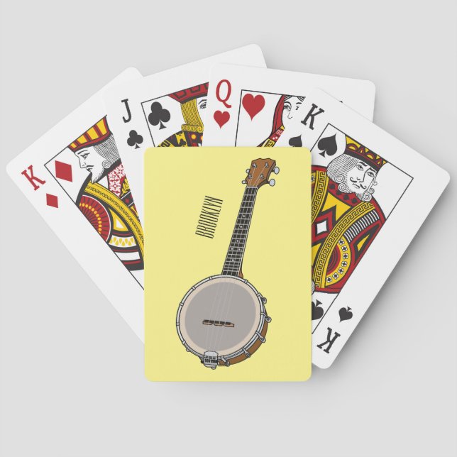 Banjo cartoon illustration  poker cards (Back)