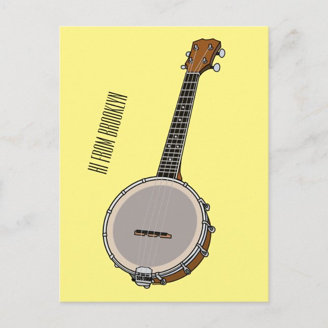 Banjo cartoon illustration  postcard (Front)