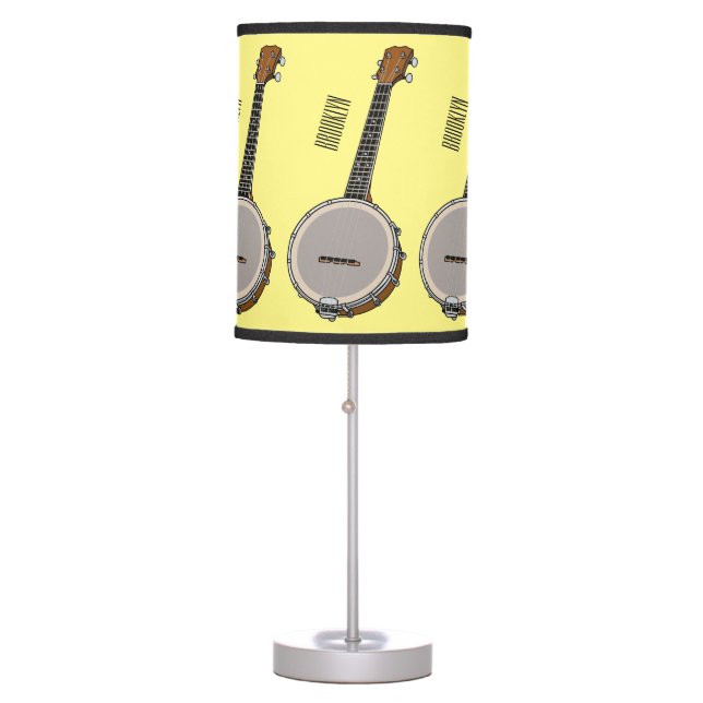 Banjo cartoon illustration  table lamp (Front)