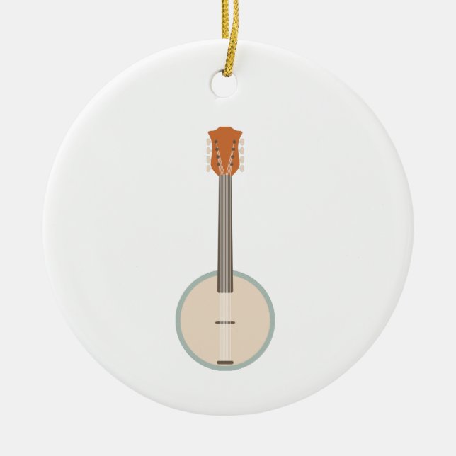 Banjo Ceramic Ornament (Front)