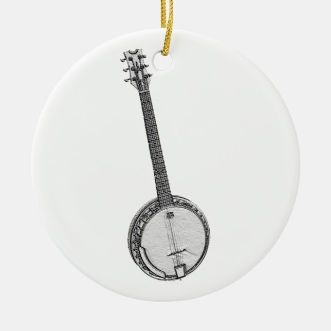 Banjo Ceramic Ornament (Front)