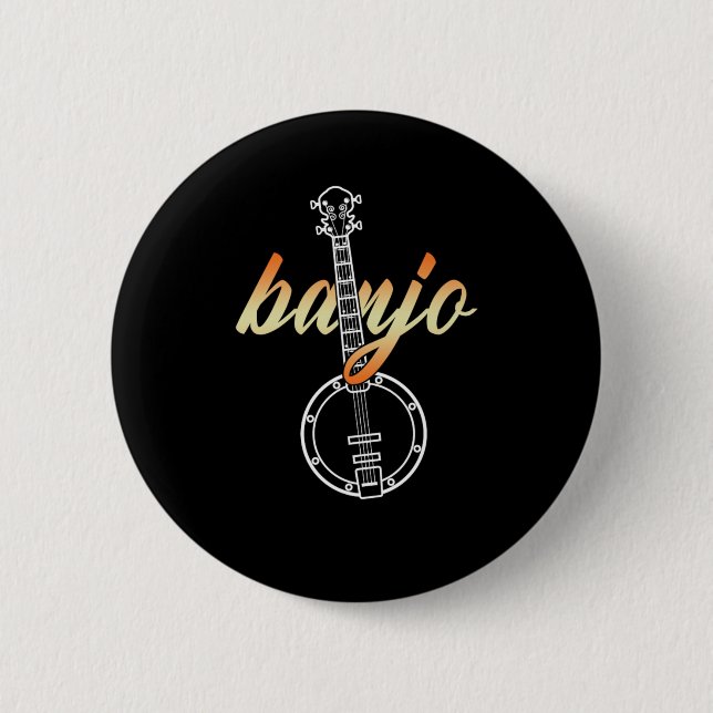 Banjo Country Music Instrument Mandolin Band Gift Button (Front)