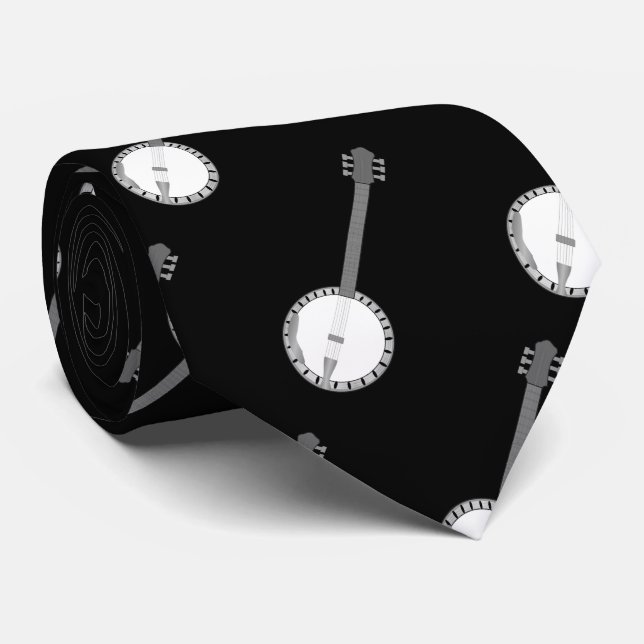 Banjo Design Neck Tie (Rolled)