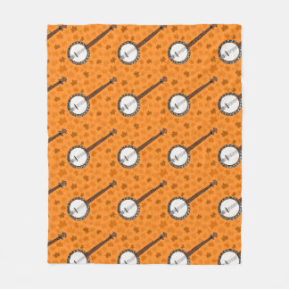 Banjo Fall Autumn Banjoist Folk Musician Fleece Blanket