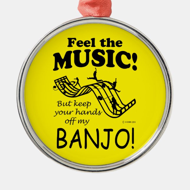 Banjo Feel The Music Metal Ornament (Front)