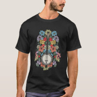 Banjo Flowers Stringed Bluegrass Folk Floral