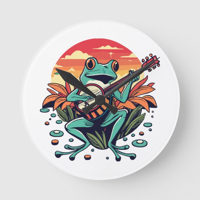 Banjo Frog Round Clock (Front)
