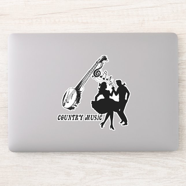 Banjo Guitar Country music Dancers Silhouette Art Sticker (Computer)