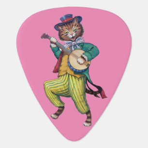 Banjo (Guitar) Player Cat, Louis Wain Guitar Pick