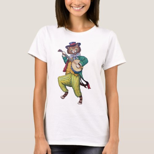 Banjo Player Cat by Louis Wain T-Shirt