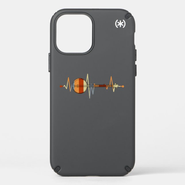 Banjo Heartbeat Bluegrass Gift Country Music Banjo Speck iPhone 12 Case (Front)