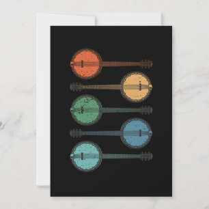 Banjo Instrument Country Music Acoustic Blue Gift Invitation