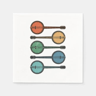 Banjo Instrument Country Music Acoustic Blue Gift Napkins