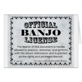 Banjo License (Front Horizontal)