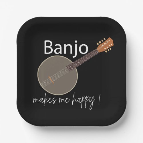 Banjo Makes Me Happy Musical Party Paper Plates