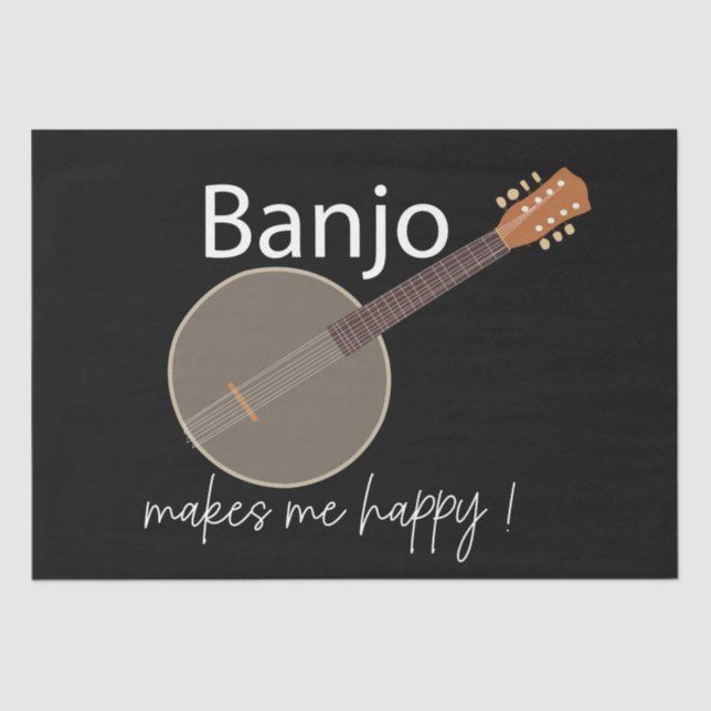 Banjo Makes Me Happy Tissue Paper (Front)