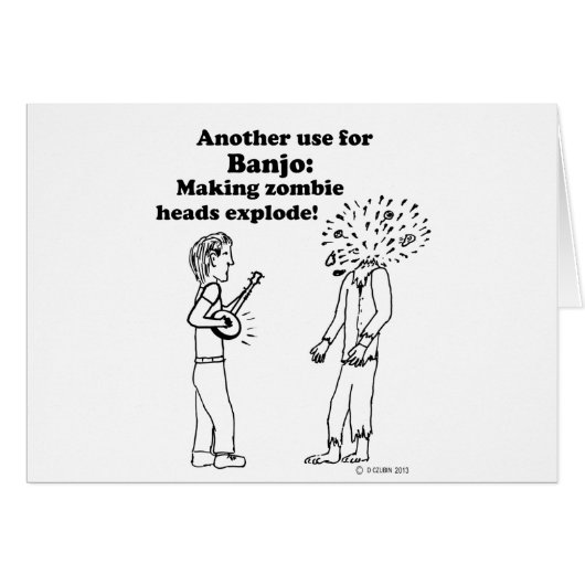 Banjo Makes Zombies Explode Cards (Front Horizontal)
