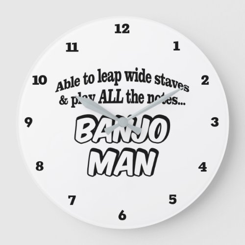 Banjo Man _ Music Superhero Large Clock