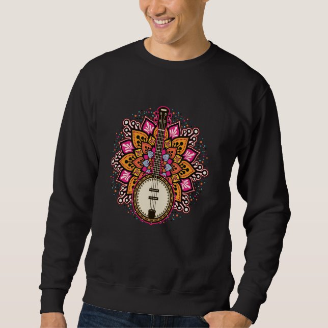 Banjo Mandala Music Genre Musician Country Music B Sweatshirt (Front)