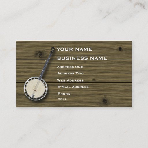 Customizable Banjo - Music Business Card