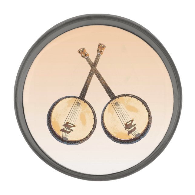 Banjo Music Instruments Lapel Pin (Front)