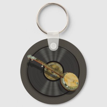 Banjo Music Keychain by Specialeetees at Zazzle